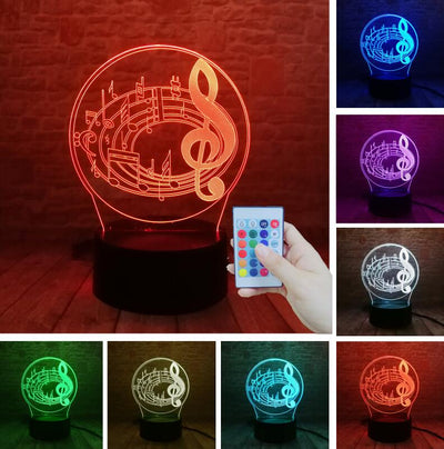 Creative Cartoon 3D Electric Music Guitar Bass Model Illusion Lamp LED 7 Color Change Gradient Baby Child Sleep Night Light Toys eprolo