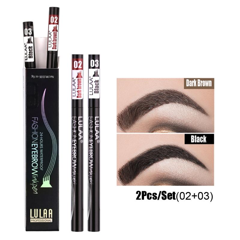 2 Or 1pcs Pro Microblading Eyebrow Tattoo Pen 4 Fork Tips Fine Sketch Liquid Eyebrow Pencil Waterproof Eyebrow Tint Makeup TSLM2 eprolo