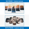 HD Prints Canvas Wall Art Living Room Home Decor Pictures 5 Pieces Snow Mountain Plateau Wolf Paintings Animal Posters Framework eprolo
