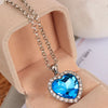 Crystal Pendant Heart Necklace Classic Titanic Ocean Crystal Heart Pendant Necklace Rhinestone Lover Gift eprolo