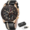 LIGE Watch Men Sport Quartz Clock Leather Mens Watches Top Brand Luxury Gold Waterproof Business Watch eprolo