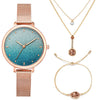 Stardust Watch Women Necklace Bracelet Set (3PCS/Set) Women's Watches Stainless Steel Mesh Starry Sky Quartz Female Wrist Watch eprolo