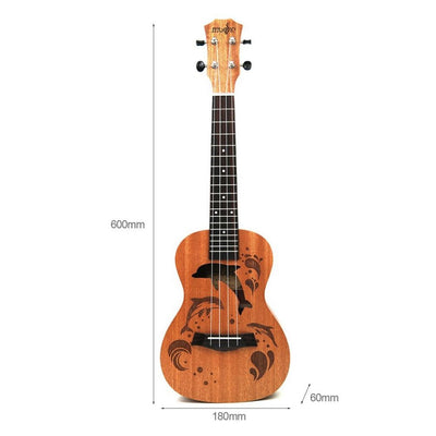 Ukulele Uke 4 Nylon Strings Sapele Rosewood Guitar Dolphin Pattern Universal Acoustic Instrument eprolo