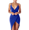 Sexy Deep V Neck Backless Slit Mini Dress Clubwear eprolo