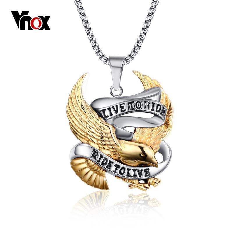 Live To Ride Eagle Necklace Pendant for Men eprolo