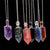 Natural Crystal Hexagonal Perfume Bottle Pendant Necklace  Fluorite Pendant Essential Oil Jar Chain Necklace eprolo