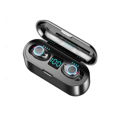 Wireless Earphone Bluetooth V5.0 F9 TWS Wireless Bluetooth Headphone LED Display With 2000mAh Power Bank Headset With Microphone eprolo