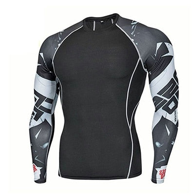 Fitness MMA Boxing Shirt Men Rashguard mma Bjj Jiu jitsu Long Sleeve T Shirt Muay thai Men Skull Print 3D Boxing Jerseys Tops eprolo