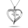 Silver Plated Jewelry Necklace Women Cross Heart Love Crystal Pendant Necklace Choker Necklaces Top Qualit eprolo