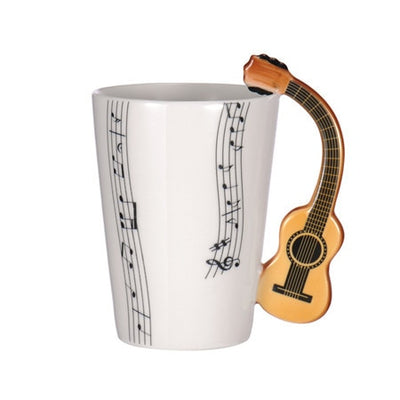 Guitar Ceramic Cup Personality Music Note Milk Juice Lemon Mug Coffee Tea Cup Home Office Drinkware Unique Gift eprolo