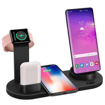 4 in 1 Wireless Charging Dock Station For Apple Watch iPhone X XS XR MAX 11 Pro 8 Airpods 10W Qi Fast Charger Stand Holder eprolo