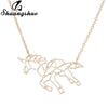 Ethnic Origami Unicorn Necklace Choker Horse Necklace Women Necklaces & Pendants Animal Necklace Silver Jewelry colar eprolo