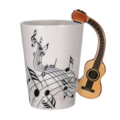 Guitar Ceramic Cup Personality Music Note Milk Juice Lemon Mug Coffee Tea Cup Home Office Drinkware Unique Gift eprolo