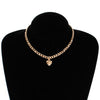 Trendy Women Jewelry Cute Heart Lock Necklace Gold Silver Choker Necklace Pendant On Neck Accessories eprolo