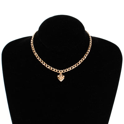 Trendy Women Jewelry Cute Heart Lock Necklace Gold Silver Choker Necklace Pendant On Neck Accessories eprolo
