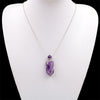 Natural Crystal Hexagonal Perfume Bottle Pendant Necklace  Fluorite Pendant Essential Oil Jar Chain Necklace eprolo