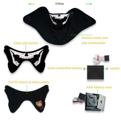 Halloween Led Cold Light Mask Music Sound Control Luminous Party Masks Festival Cosplay Supplies Halloween Accessories eprolo