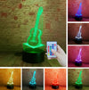 Creative Cartoon 3D Electric Music Guitar Bass Model Illusion Lamp LED 7 Color Change Gradient Baby Child Sleep Night Light Toys eprolo