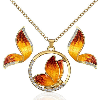 Animal Butterfly Jewelry sets Wedding Necklace Earrings eprolo