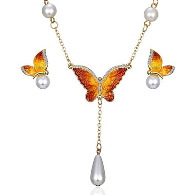 Animal Butterfly Jewelry sets Wedding Necklace Earrings eprolo