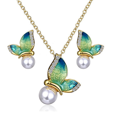 Animal Butterfly Jewelry sets Wedding Necklace Earrings eprolo