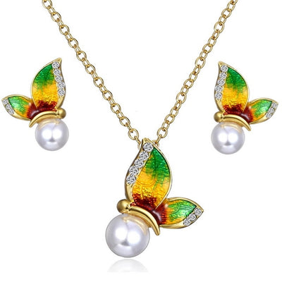 Animal Butterfly Jewelry sets Wedding Necklace Earrings eprolo