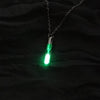 Glow In The Dark hourglass Necklace Glass Pendant Necklace Silver Chain Luminous Jewelry eprolo
