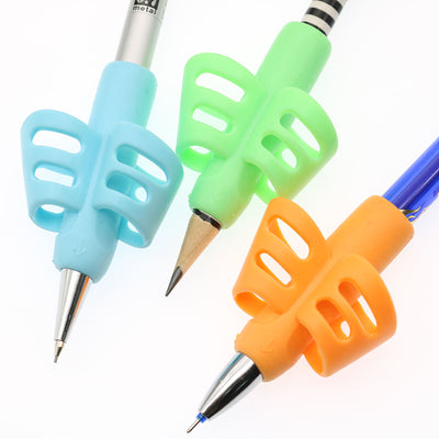 Two-Finger Pen Holder Silicone Baby Learning Writing Tool Correction Device Pencil Set Stationery 3 Piece Set Gift 2 Piece Fish eprolo
