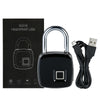 USB Rechargeable Smart Keyless Fingerprint Lock IP65 Waterproof Anti-Theft Security Padlock Door Luggage Case Lock eprolo