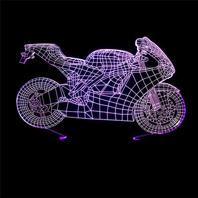 Creative Motorcycle Model 3D Illusion Night Light LED Lamp USB Touch 7 Color Changing Table Decoration Lights Gift eprolo