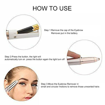 Painless Electric Eyebrow Epilator Pen Lip Face Hair Razor Hair Remover Eyebrow Trimmer Shaver Makeup Cosmetic Tools eprolo