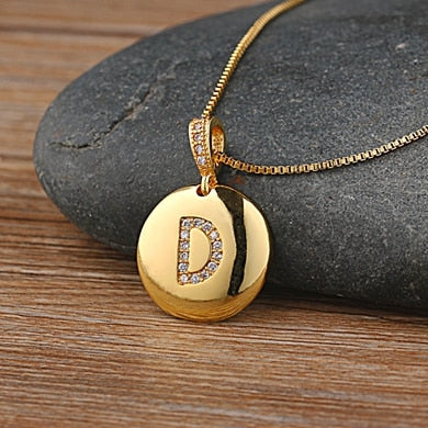 Letter Necklace Gold 26 Letters Charm Necklaces Pendants Copper CZ Jewelry Personalized Necklace eprolo