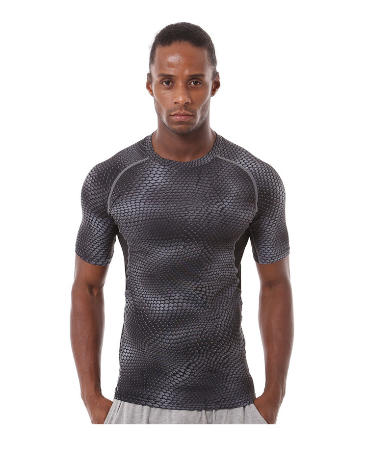 Outdoor Sports Camping Hiking Serpentine T-shirt Tactical Short Sleeve T-shirt Men Quick-drying Sweat Fitness Tights eprolo