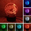 Creative Cartoon 3D Electric Music Guitar Bass Model Illusion Lamp LED 7 Color Change Gradient Baby Child Sleep Night Light Toys eprolo