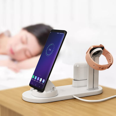 4 in 1 Wireless Charging Dock Station For Apple Watch iPhone X XS XR MAX 11 Pro 8 Airpods 10W Qi Fast Charger Stand Holder eprolo