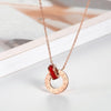 Couple Jewelry Austrian Crystal Love Necklace Luxury Brand Roman Numerical Necklace For Women Two Circle Pendant Clavicle eprolo