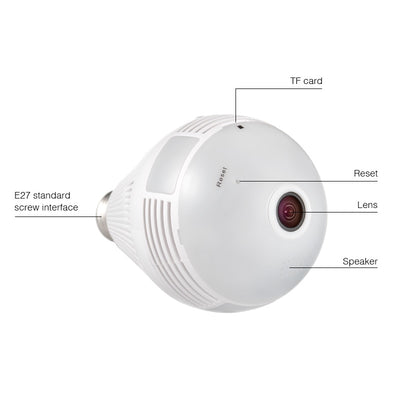 Light 960P Wireless Panoramic Home Security WiFi CCTV Fisheye Bulb Lamp IP Camera 360 Degree Home Security Burglar eprolo