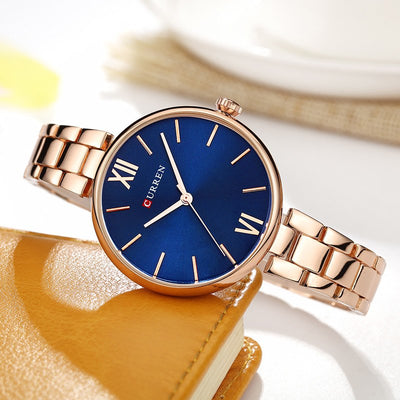 CURREN Women Watch Quartz Female clock Casual Fashion Stainless Steel Strap Watch eprolo