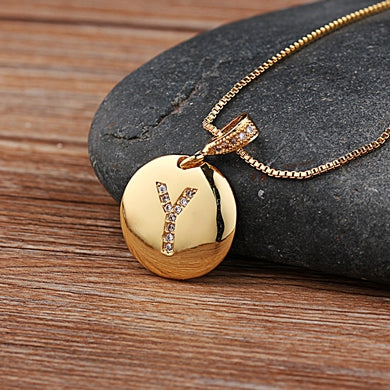 Letter Necklace Gold 26 Letters Charm Necklaces Pendants Copper CZ Jewelry Personalized Necklace eprolo
