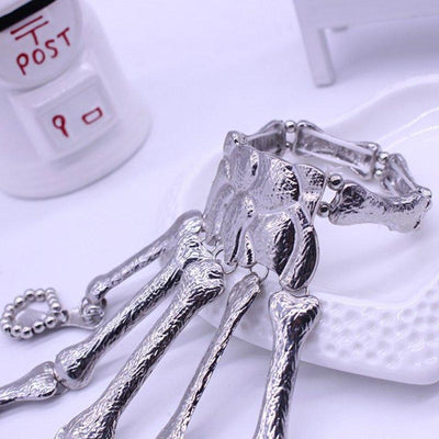 Halloween Props Gift Fun Nightclub Party Punk Finger Bracelet Gothic Skull Skeleton Bone Hand Finger Bracelet eprolo