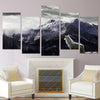 HD Prints Canvas Wall Art Living Room Home Decor Pictures 5 Pieces Snow Mountain Plateau Wolf Paintings Animal Posters Framework eprolo