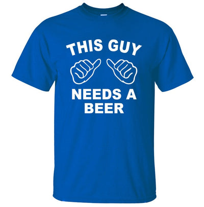 This Guy Needs A Beer Funny T Shirts Men's Creative Short Sleeve Hipster Tops eprolo