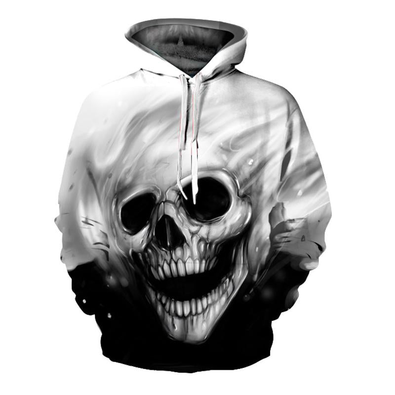 3D Hoodies Skull Print Sweatshirt Women Halloween Pullovers