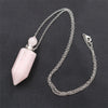 Natural Crystal Hexagonal Perfume Bottle Pendant Necklace  Fluorite Pendant Essential Oil Jar Chain Necklace eprolo