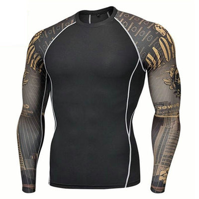 Fitness MMA Boxing Shirt Men Rashguard mma Bjj Jiu jitsu Long Sleeve T Shirt Muay thai Men Skull Print 3D Boxing Jerseys Tops eprolo