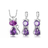 Kitty Earrings Necklace Set For Women Fashion Two Piece Jewelry Set Simple Zircon Set eprolo