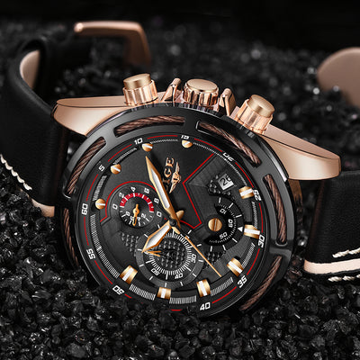 LIGE Watch Men Sport Quartz Clock Leather Mens Watches Top Brand Luxury Gold Waterproof Business Watch eprolo
