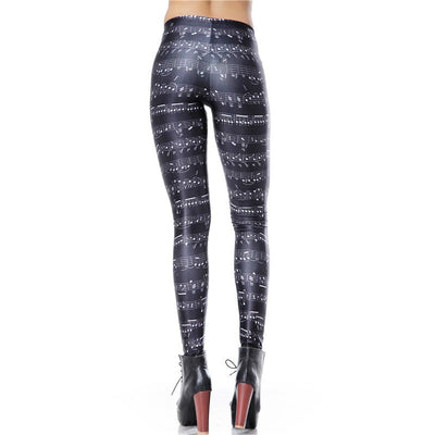 High Waist Legins Music Note Sheet Digital Leggins Printed Women Fitness Leggings Women Pants eprolo