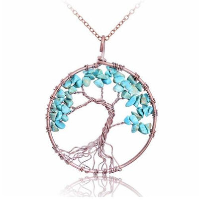 Crystal Natural Stone Tree Necklace eprolo