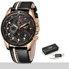 LIGE Watch Men Sport Quartz Clock Leather Mens Watches Top Brand Luxury Gold Waterproof Business Watch eprolo